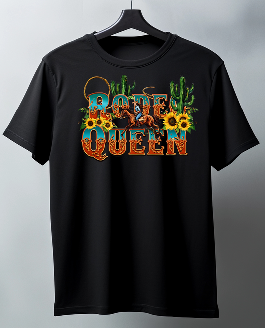 Western themed shirt with text 'Rodeo Queen'